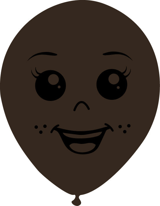 Uninflated 5 Inches Latex Balloons Single Sided Face Printed 04 Decomex Chocolate 