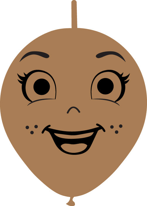 Uninflated 6 Inches Linking Latex Balloons Single Sided Face Printed 05 Decomex Desert Sand 